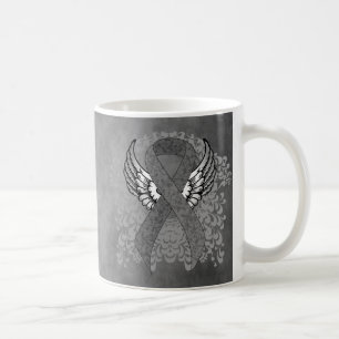Grått Awareness Ribbon med Vingar Kaffemugg