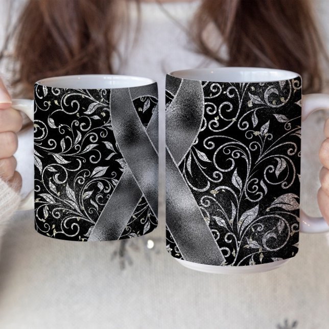 Grått Awareness Ribbon Mugg Design (Skapare uppladdad)