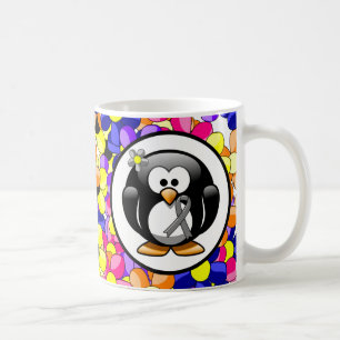 Grått Awareness Ribbon Penguin Kaffemugg