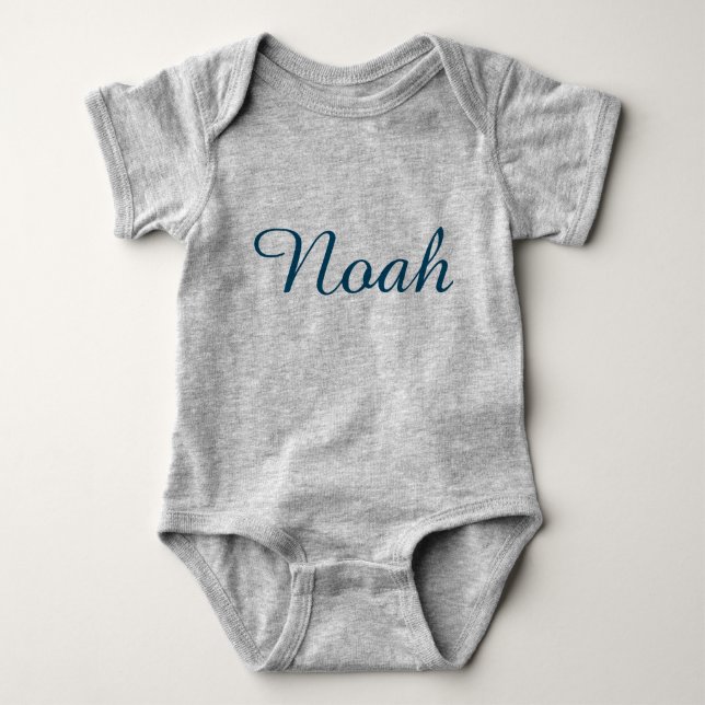 Grått Baby Bodydress T-shirt (Framsida)
