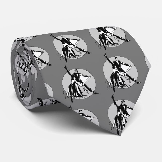 Grått Ballroom Dancing Tie Slips (Rullad)