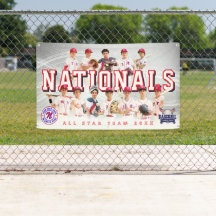 Grått Baseball Team Banner - Personlig
