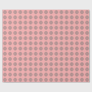 Grått basebollmönster på rosa bakgrund presentpapper