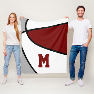 grått basketballagets sprit med monogrammet fleecefilt