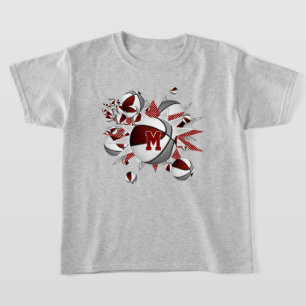 grått-basketskulor och stjärnor t shirt