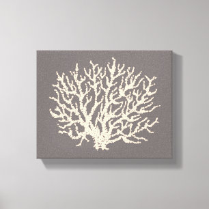 Grått Beach Nautical Coral Wall Art Canvastryck