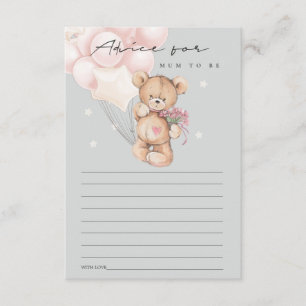 Grått  Bear Balloon-råd för Morsa babyskor Tilläggskort