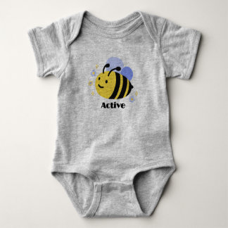 Grått Bee Baby kroppsdräkt för pojkar och flickor T Shirt