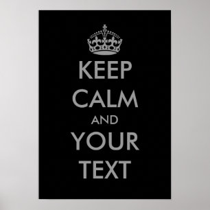Grått Behålla lugn och din text poster