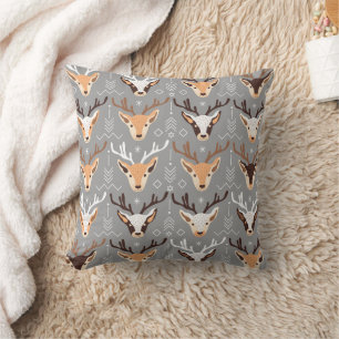 Grått Beige Deers Scandinavian Juldekalor Kudde
