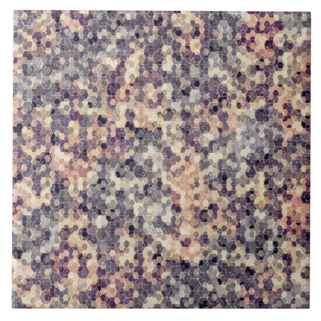 Grått, beige geometrisk  kakelplatta (Framsidan)