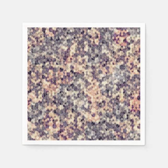 Grått, beige geometrisk pappersservett (Framsidan)