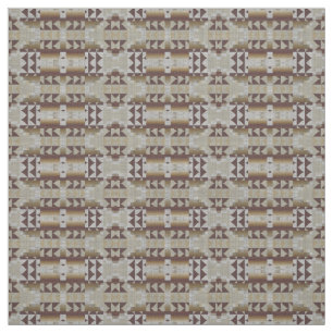 Grått Beige Khaki Taupe Brown Eclectic Ethnic Art Tyg
