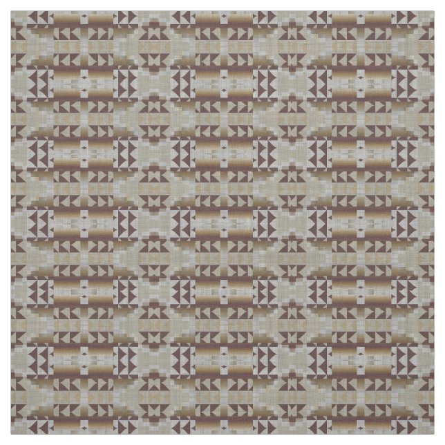 Grått Beige Khaki Taupe Brown Eclectic Ethnic Art Tyg (Provkarta)