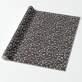 Grått Beige Peach Ro Leopard Skriv ut Presentpapper