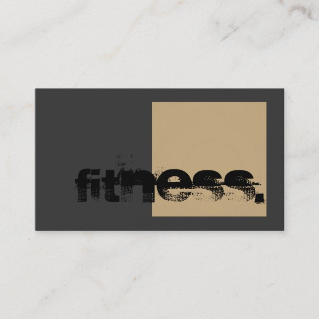 Grått Beige Personal Trainer Fitness Affärskort Visitkort (Framsida)