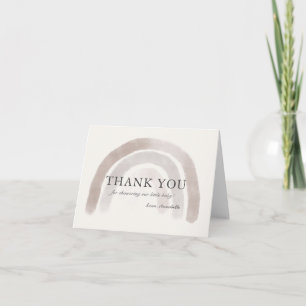 Grått Beige Rainbow Watercolor Baby Shower Tack Kort