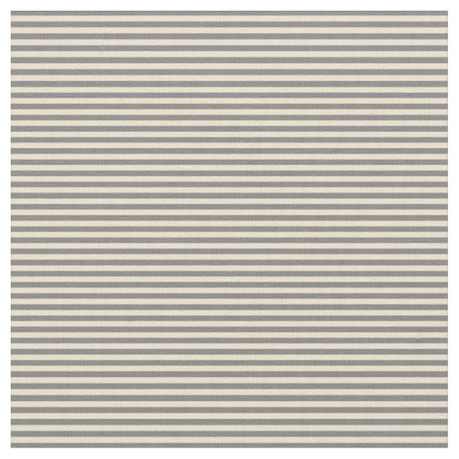 Grått & Beige Rand/Linjer Mönster Tyg (Närbild)