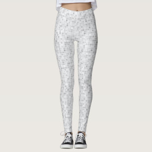 Grått belägger med tegel mönster leggings