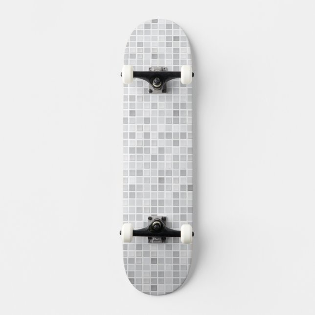 Grått belägger med tegel mönster skateboard bräda 21,5 cm (Framsida)