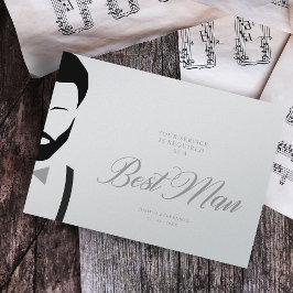 Grått Best Man Silhouette Simple Bröllop Frieri