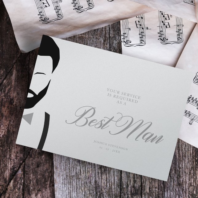 Grått Best Man Silhouette Simple Bröllop Frieri (Skapare uppladdad)