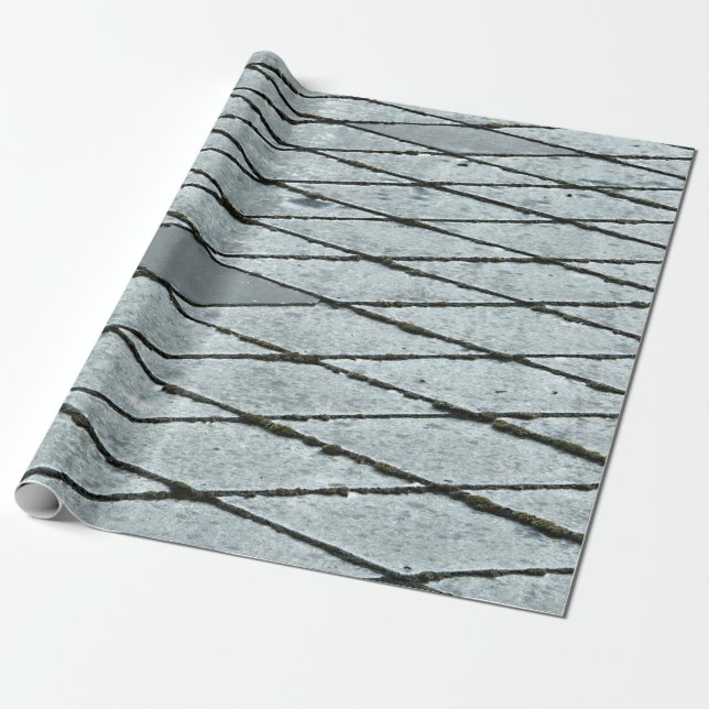 Grått-betongbeläggning Presentpapper (Utrullad)