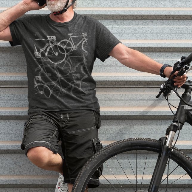 Grått Bikes/cykelcykel T Shirt (urban bike style)
