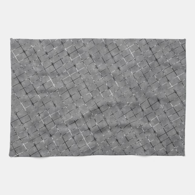 Grått-bild uppdelad i rektangel, tråd för ljusstyr kökshandduk (Horisontell)