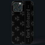 Grått Biohazard Mönster Telefonväska med Anpassnin<br><div class="desc">Symbolen mönster i cellfodral i grått och svart med redigerbar text fält.</div>