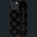 Grått Biohazard Mönster Telefonväska med Anpassnin<br><div class="desc">Symbolen mönster i cellfodral i grått och svart med redigerbar text fält.</div>