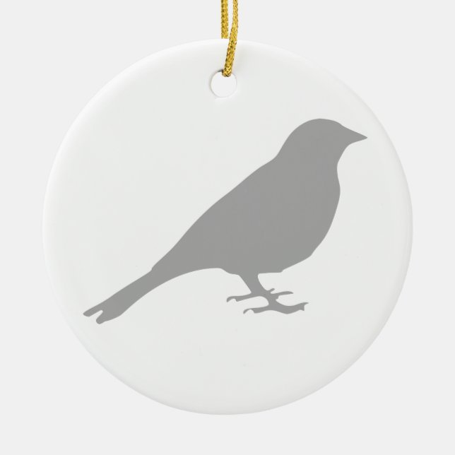 Grått Bird - Circle Ornament  (Framsidan)