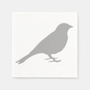 Grått Bird Napkins Pappersservett