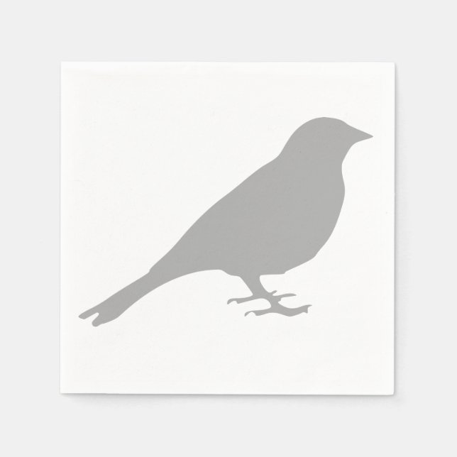 Grått Bird Napkins Pappersservett (Framsidan)