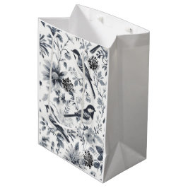 Grått Bird Toile Gift Bag