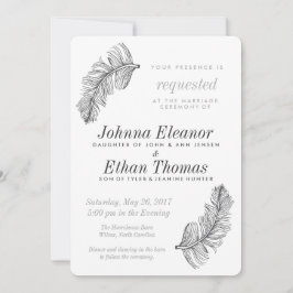 Grått Birds of a Feather Wedding Investigations Inbjudningar
