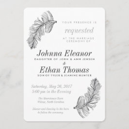 Grått Birds of a Feather Wedding Investigations Inbjudningar