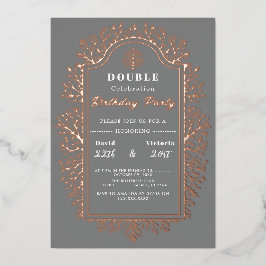 Grått Birth... Dubbla Firande-Helgdag-kort