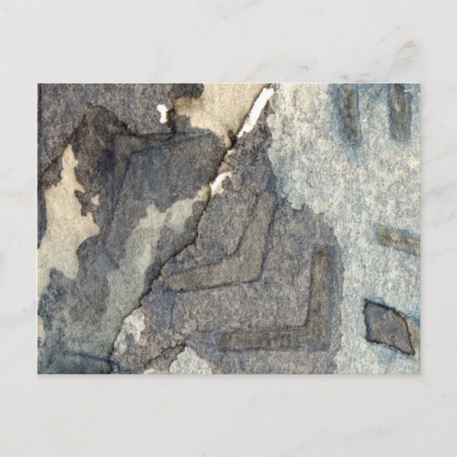 grått-blå bakgrundsvattenfärg 2 vykort (Framsida)