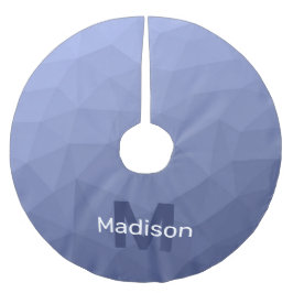 Grått-blå geometrisk maska mönster Monogram Julgransmatta Borstad Polyester