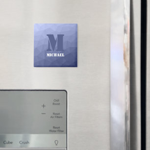 Grått-blå geometrisk maska mönster Monogram Magnet