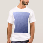 Grått-blå övertoningsgeometriskt nät mönster t shirt<br><div class="desc">Elegant modern geometrisk t-shirt för alla. Grått-blå övertoningsgeometrisk maska mönster-ljusa trianglar ombre. Triangelns geometriska nät med kombinerad övertoningsdesign.</div>
