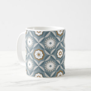 Grått-blåa återblommor kaffemugg