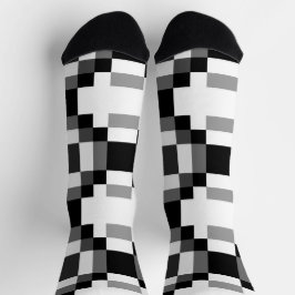 Grått Black and White Patchwork