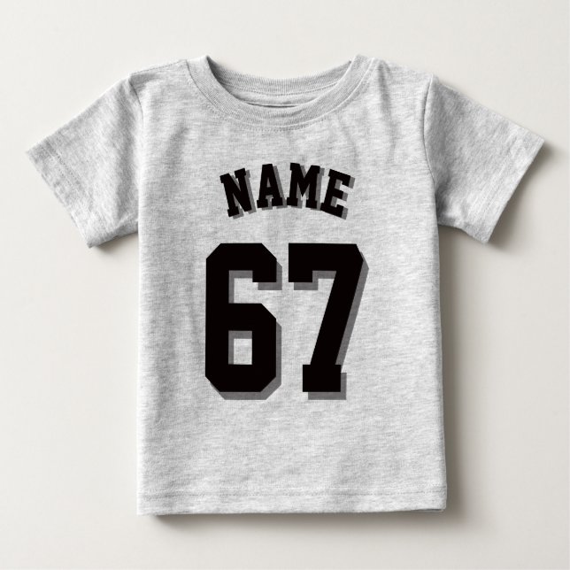 Grått & Black Baby | Idrottsedel Jersey Tee (Framsida)