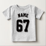 Grått & Black Baby | Idrottsedel Jersey Tee Shirt<br><div class="desc">Grått & Black Baby | Sports Jersey Design ・ Baby Jersey T-Shirt</div>