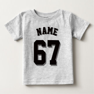 Grått & Black Baby | Idrottsedel Jersey Tee Shirt