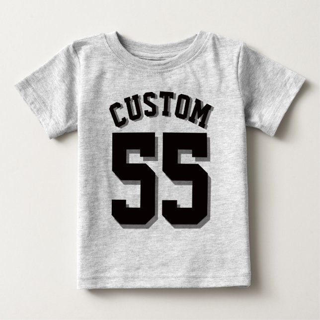 Grått & Black Baby | Idrottsedel Jersey Tröja (Framsida)