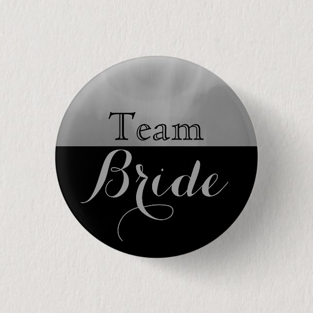 Grått & Black Bröllop Team Bride Knapp (Framsida)