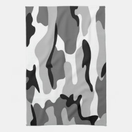 Grått & Black Camouflage Kitchen Towel Kökshandduk